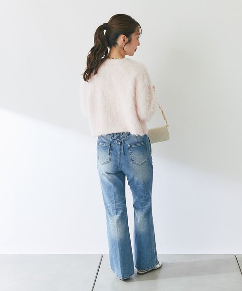 La boutique BonBon(ラブティックボンボン)の「【miki監修・新色登場!7サイズ展開】バックレースアップデニムフレアパンツ(デニムパンツ・レディース・サックスブルー/ネイビー/ブルー/ブラック・TS/34/TM/36/38/X-SMALL/PS)」の10枚目の写真