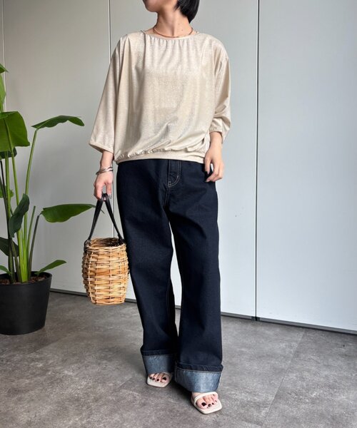 Jena espace merveilleux(ジェナ エスパスメルヴェイユ)の「ラメドルマンCS(Tシャツ/カットソー・レディース・ライトベージュ/ライトグレー・FREE)」の11枚目の写真