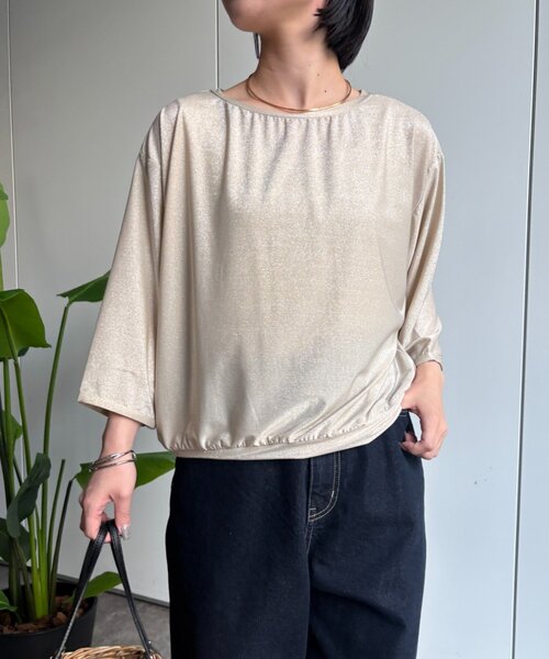 Jena espace merveilleux(ジェナ エスパスメルヴェイユ)の「ラメドルマンCS(Tシャツ/カットソー・レディース・ライトベージュ/ライトグレー・FREE)」の13枚目の写真