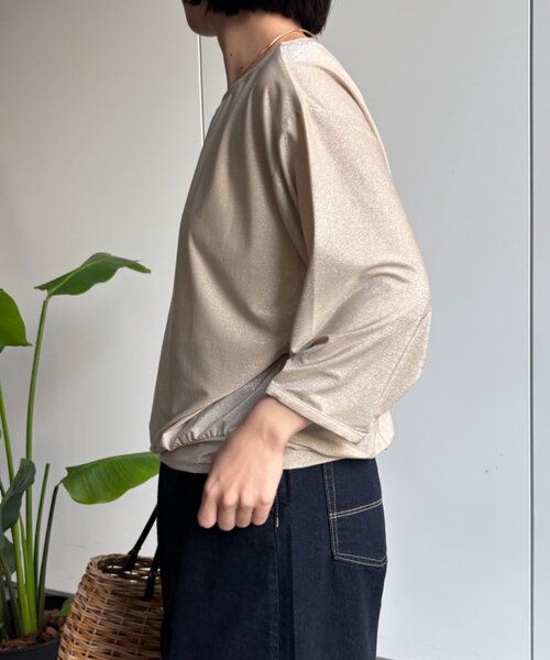 Jena espace merveilleux(ジェナ エスパスメルヴェイユ)の「ラメドルマンCS(Tシャツ/カットソー・レディース・ライトベージュ/ライトグレー・FREE)」の14枚目の写真