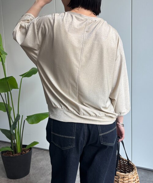 Jena espace merveilleux(ジェナ エスパスメルヴェイユ)の「ラメドルマンCS(Tシャツ/カットソー・レディース・ライトベージュ/ライトグレー・FREE)」の15枚目の写真