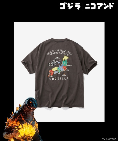 niko and...(ニコアンド)の「【GODZILLA(ゴジラ)】コラボ プリントTシャツ(Tシャツ/カットソー・メンズ・ホワイト系1/ホワイト系3/グレー系1/ブラック系2/ホワイト系2/ベージュ/イエロー/ブルー/グレー系2/グレー系3/グレー系4・LARGE/MEDIUM)」の6枚目の写真