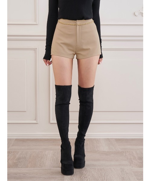 Darich(ダーリッチ)の「ダブルチェーンハイウエストショートパンツ(その他パンツ・レディース・ホワイト/ブラック/ベージュ/ブラウン・S/M)」の4枚目の写真