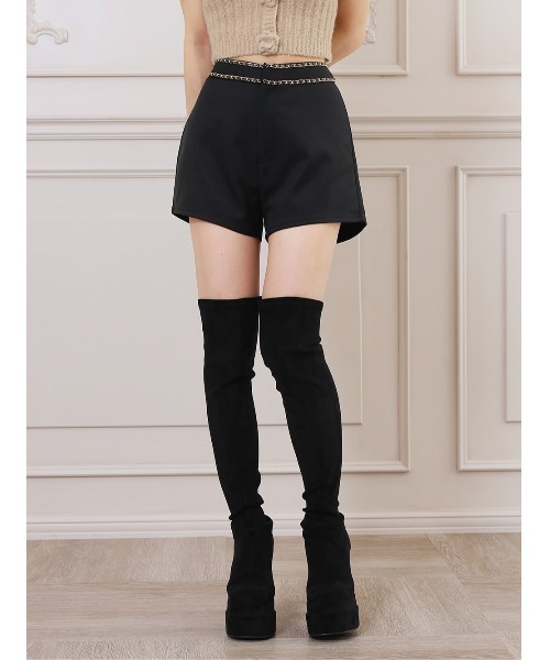 Darich(ダーリッチ)の「ダブルチェーンハイウエストショートパンツ(その他パンツ・レディース・ホワイト/ブラック/ベージュ/ブラウン・S/M)」の2枚目の写真