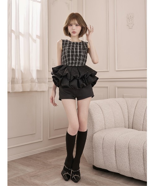 Darich(ダーリッチ)の「ダブルチェーンハイウエストショートパンツ(その他パンツ・レディース・ホワイト/ブラック/ベージュ/ブラウン・S/M)」の5枚目の写真