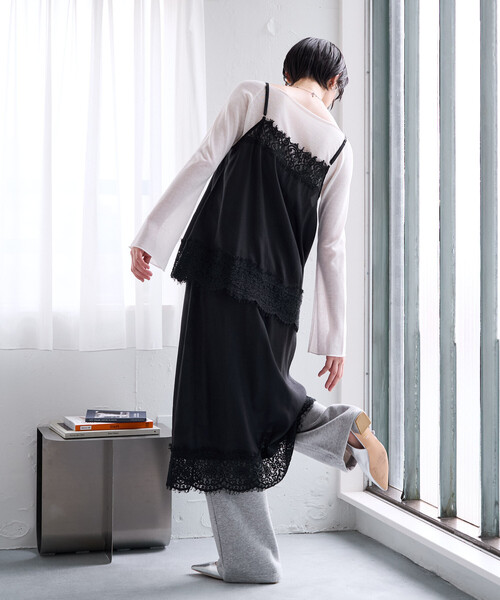 FREAK'S STORE(フリークスストア)の「限定展開 インド レーヨン シャンタン キャミ レース ビスチェ(キャミソール・レディース・オフホワイト/ブラック/ベージュ/ブラウン/ブルーグリーン・フリ-)」の15枚目の写真
