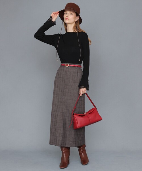 ANAYI（アナイ）の「◇フラップホーボーショルダーバッグ（ショルダーバッグ・レディース・チョコ/グレイッシュベージュ/レッド・FREE）」の12枚目の写真