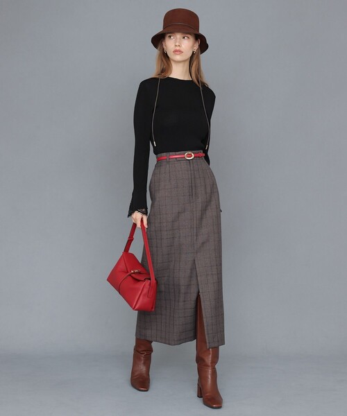 ANAYI（アナイ）の「◇フラップホーボーショルダーバッグ（ショルダーバッグ・レディース・チョコ/グレイッシュベージュ/レッド・FREE）」の13枚目の写真