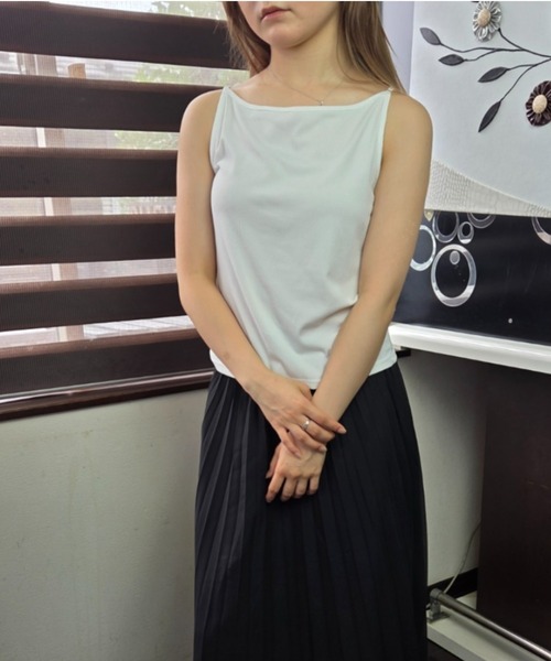 tolene(トレネ)の「ヘルシーディテール アメリカンスリーブ タンクトップ(タンクトップ・レディース・ブラック/ホワイト・FREE)」の12枚目の写真
