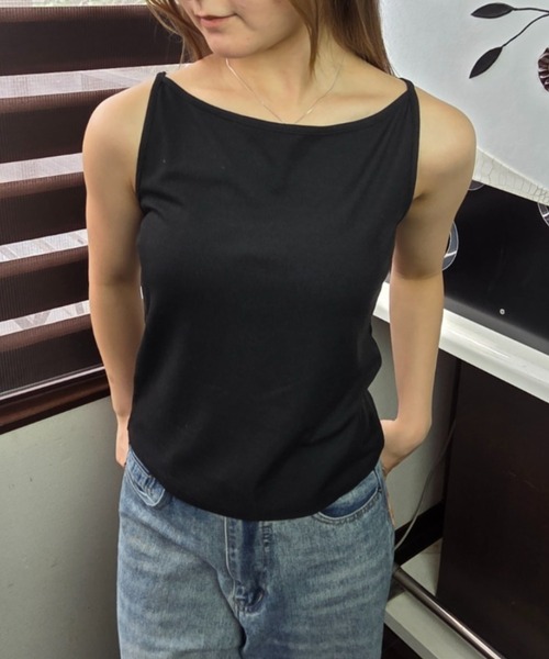 tolene(トレネ)の「ヘルシーディテール アメリカンスリーブ タンクトップ(タンクトップ・レディース・ブラック/ホワイト・FREE)」の22枚目の写真