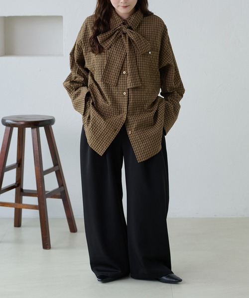 apres jour clair（アプレジュールクレア）の「【apres jour clair】チェックボウタイシャツ（シャツ/ブラウス・レディース・ホワイト系その他/ブラック/ブラウン系その他/ベージュ系その他・フリー/X-LARGE）」の17枚目の写真