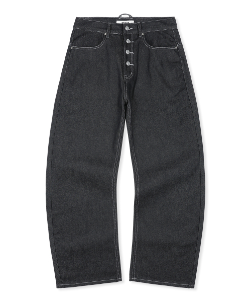 XTONZ(エクストーンズ)の「XP339 レタリングローカーブデニムパンツ (ブラック)(デニムパンツ・レディース・その他・LARGE/MEDIUM/SMALL)」の3枚目の写真