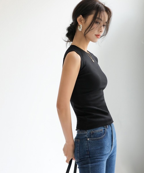 JOCOSA(ジョコサ)の「クルーネック ノースリーブトップス(タンクトップ・レディース・ダークグレー/グリーン/グレー/カーキ/ブラウン/ホワイト/ブラック・S/M/L)」の11枚目の写真