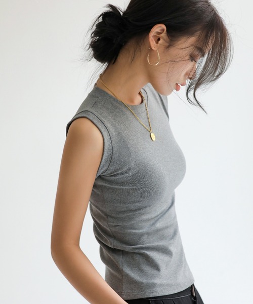 JOCOSA(ジョコサ)の「クルーネック ノースリーブトップス(タンクトップ・レディース・ダークグレー/グリーン/グレー/カーキ/ブラウン/ホワイト/ブラック・S/M/L)」の13枚目の写真
