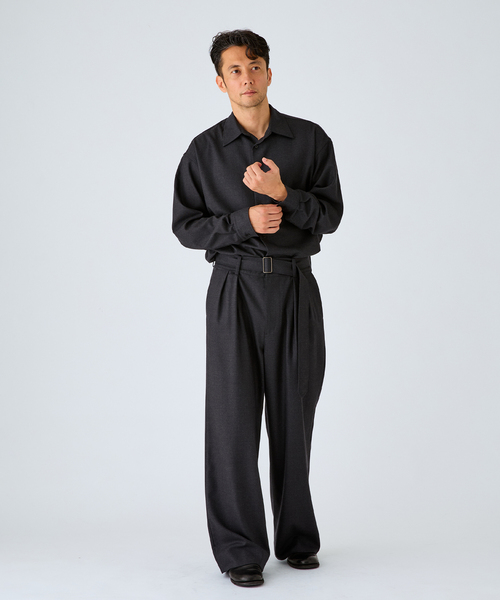 EDIFICE(エディフィス)の「ウール ツイル シャツ(シャツ/ブラウス・メンズ・チャコールグレー/ブラウン・SMALL/MEDIUM/LARGE)」の3枚目の写真
