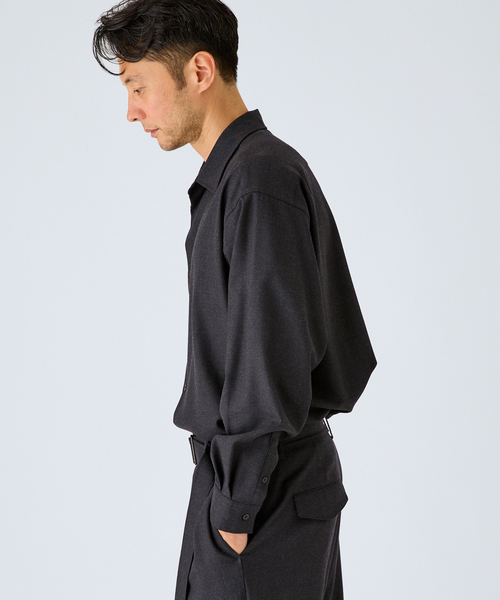 EDIFICE(エディフィス)の「ウール ツイル シャツ(シャツ/ブラウス・メンズ・チャコールグレー/ブラウン・SMALL/MEDIUM/LARGE)」の6枚目の写真