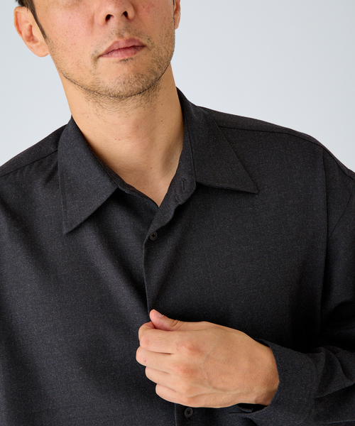 EDIFICE(エディフィス)の「ウール ツイル シャツ(シャツ/ブラウス・メンズ・チャコールグレー/ブラウン・SMALL/MEDIUM/LARGE)」の8枚目の写真