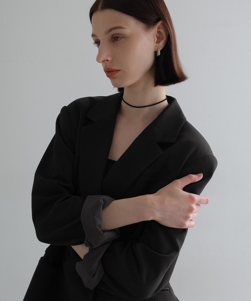Freesia by andme(フリージアバイアンドミー)の「べルト付きテーラードジャケット(テーラードジャケット・レディース・ブラウン系その他/ブラウン/ブラック・M)」の13枚目の写真