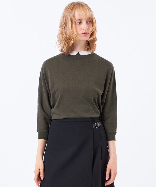 MACKINTOSH PHILOSOPHY(マッキントッシュ フィロソフィー)の「【Cleric Collar Knit(クレリックカラーニット)】ドルマンスリーブ(ニット/セーター・レディース・ブルー/ダークネイビー/ブラウン系その他4/レッド系その他2・38)」の2枚目の写真