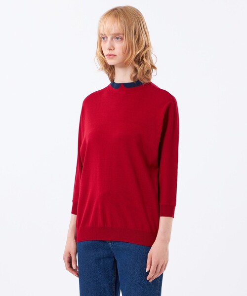 MACKINTOSH PHILOSOPHY(マッキントッシュ フィロソフィー)の「【Cleric Collar Knit(クレリックカラーニット)】ドルマンスリーブ(ニット/セーター・レディース・ブルー/ダークネイビー/ブラウン系その他4/レッド系その他2・38)」の11枚目の写真