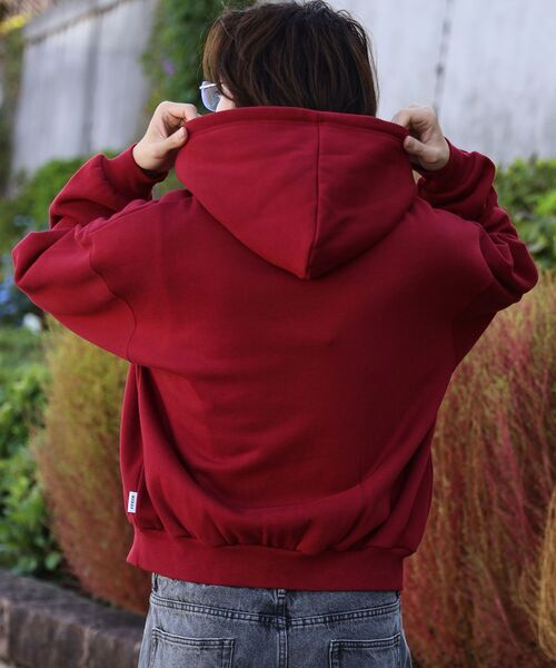 FFEIN(フェイン)の「【FFEIN(フェイン)】ヘビーウエイトワンポイント立体フードジップパーカー / パーカー ダブルジップ ワンポイント ロゴ 裏起毛 フーディ(パーカー・メンズ・ピンク/ブラック/ブラウン/ネイビー/アッシュグレー/ワイン・SMALL/MEDIUM/LARGE)」の22枚目の写真