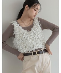 [2026AW PRE ORDER]リボンフリンジVネックビスチェ