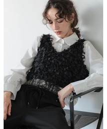 [2026AW PRE ORDER]リボンフリンジVネックビスチェ