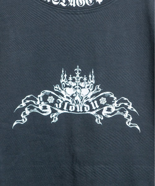 BACKSTAGE PASS（バックステージパス）の「LILY BONE LS(リリー ボーンLS)ゴシックグラフィック ルーズフィット ロングスリーブ Tシャツ（Tシャツ/カットソー・メンズ・ダークグレー・FREE）」の4枚目の写真
