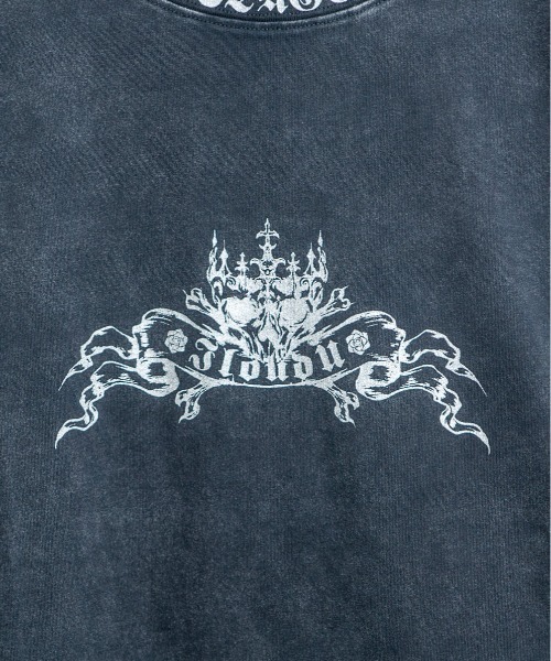 BACKSTAGE PASS（バックステージパス）の「LILY BONE LS(リリー ボーンLS)ゴシックグラフィック ルーズフィット ロングスリーブ Tシャツ（Tシャツ/カットソー・メンズ・ダークグレー・FREE）」の12枚目の写真