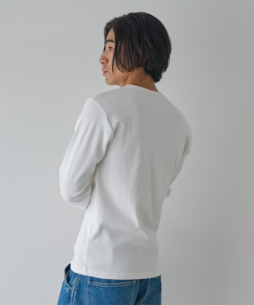 coen(コーエン)の「【WEB限定】スパンリブヘンリーベーシックTシャツ(Tシャツ/カットソー・メンズ・グレー系/ブラック/ホワイト・M/L)」の10枚目の写真