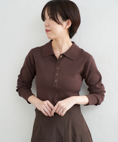 IENA(イエナ)の「《一部店舗限定》ニットボディスーツ(ニット/セーター・レディース・チャコールグレー/ブラウン・FREE)」の3枚目の写真
