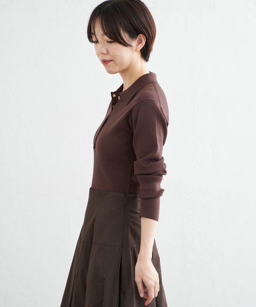 IENA(イエナ)の「《一部店舗限定》ニットボディスーツ(ニット/セーター・レディース・チャコールグレー/ブラウン・FREE)」の4枚目の写真