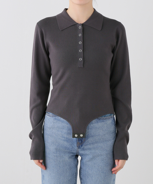 IENA(イエナ)の「《一部店舗限定》ニットボディスーツ(ニット/セーター・レディース・チャコールグレー/ブラウン・FREE)」の12枚目の写真