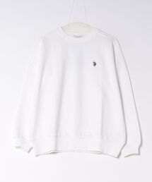 【U.S. POLO ASSN./ユーエスポロアッスン】【程よくゆとりを持たせたベーシックなシルエット】ワンポイントロゴ ダンボールスウェット ダンボールニット 軽量 ハリ感 美シルエット