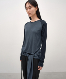 ラグラン ストラップ Tシャツ チャコール