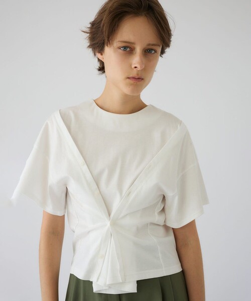 RIM.ARK(リムアーク)の「Refined 2way cut tops(Tシャツ/カットソー・レディース・ホワイト/ブラック・FREE)」の10枚目の写真