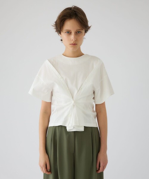 RIM.ARK(リムアーク)の「Refined 2way cut tops(Tシャツ/カットソー・レディース・ホワイト/ブラック・FREE)」の11枚目の写真