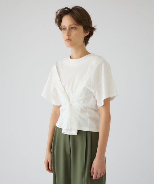 RIM.ARK(リムアーク)の「Refined 2way cut tops(Tシャツ/カットソー・レディース・ホワイト/ブラック・FREE)」の12枚目の写真