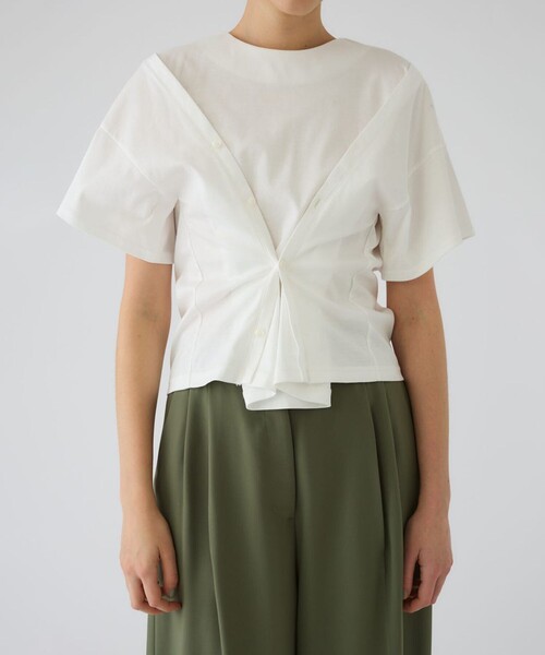 RIM.ARK(リムアーク)の「Refined 2way cut tops(Tシャツ/カットソー・レディース・ホワイト/ブラック・FREE)」の18枚目の写真