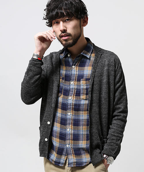 NANO universe(ナノユニバース)の「フレンチリネンラペルカーデ L/S(カーディガン/ボレロ・メンズ・インディゴブルー/ネイビー/ブラック/グレー・LARGE/SMALL/X-LARGE/MEDIUM)」の11枚目の写真