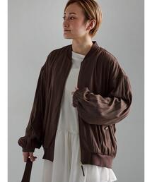 【マシンウォッシャブル】スプリットサテンブルゾン