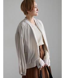 Te chichi（テチチ）の「【マシンウォッシャブル】スプリットサテンブルゾン（ブルゾン）」