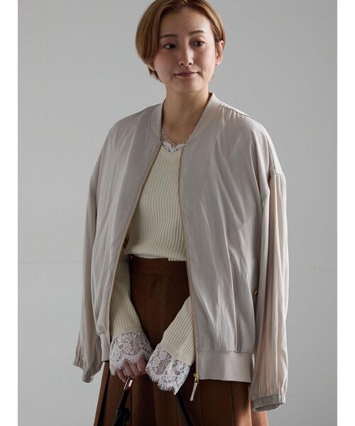 Te chichi(テチチ)の「【マシンウォッシャブル】スプリットサテンブルゾン(ブルゾン・レディース・ライトベージュ/ブラック/ブラウン・F)」の13枚目の写真