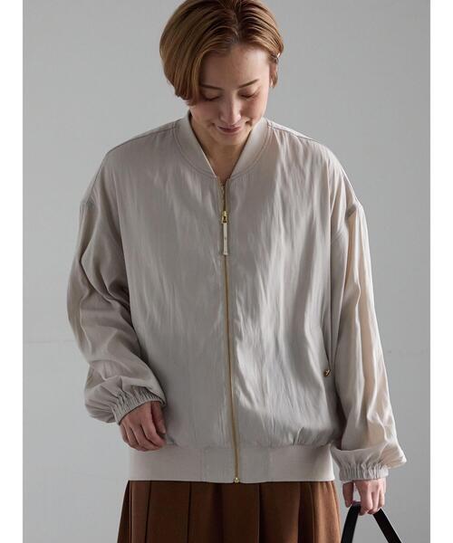 Te chichi(テチチ)の「【マシンウォッシャブル】スプリットサテンブルゾン(ブルゾン・レディース・ライトベージュ/ブラック/ブラウン・F)」の14枚目の写真