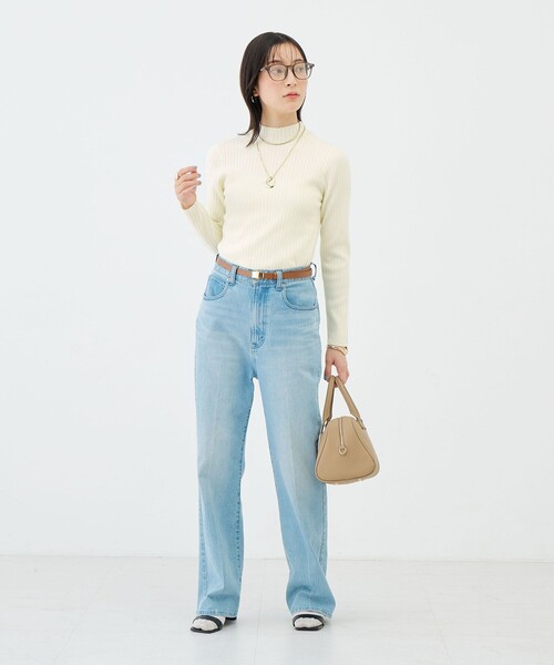 NOLLEY’S Sophi（ノーリーズソフィ）の「《手洗い可能》ワイドリブハイネックプルオーバー（ニット/セーター・レディース・ミント/ブラック/オフホワイト・38）」の17枚目の写真