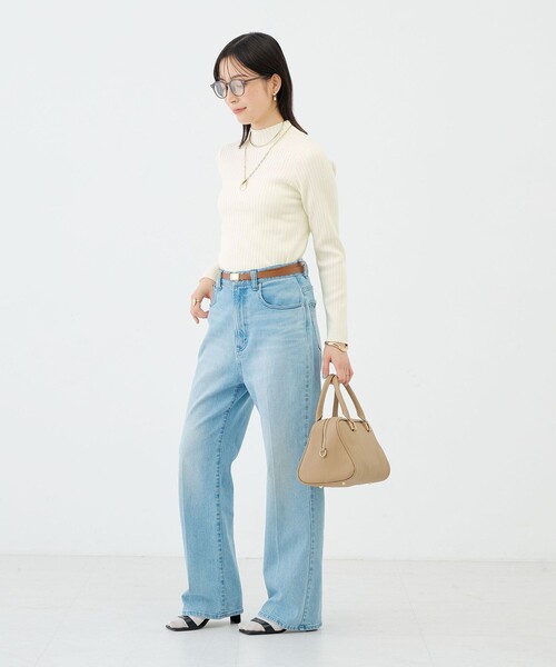 NOLLEY’S Sophi（ノーリーズソフィ）の「《手洗い可能》ワイドリブハイネックプルオーバー（ニット/セーター・レディース・ミント/ブラック/オフホワイト・38）」の18枚目の写真