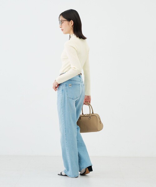 NOLLEY’S Sophi（ノーリーズソフィ）の「《手洗い可能》ワイドリブハイネックプルオーバー（ニット/セーター・レディース・ミント/ブラック/オフホワイト・38）」の19枚目の写真