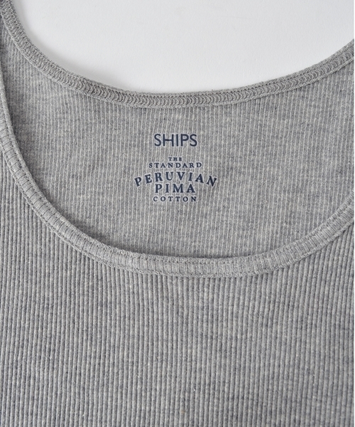 SHIPS for women（シップスフォーウィメン）の「ペルビアンコットン丸胴タンクトップ◇（タンクトップ・レディース・ライトホワイト/ブラック/グレー/オリーブ・38/36）」の5枚目の写真