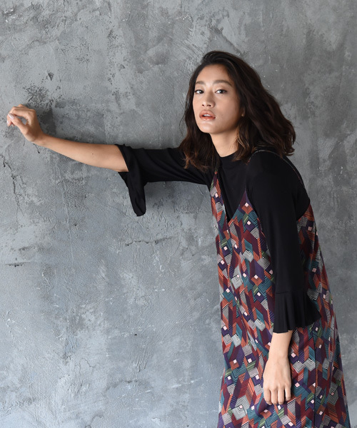 amorous insense（アモラスインセンス）の「ヴィンテージパターンワンピース（ワンピース・レディース・ネイビー/オレンジ・MEDIUM）」の3枚目の写真