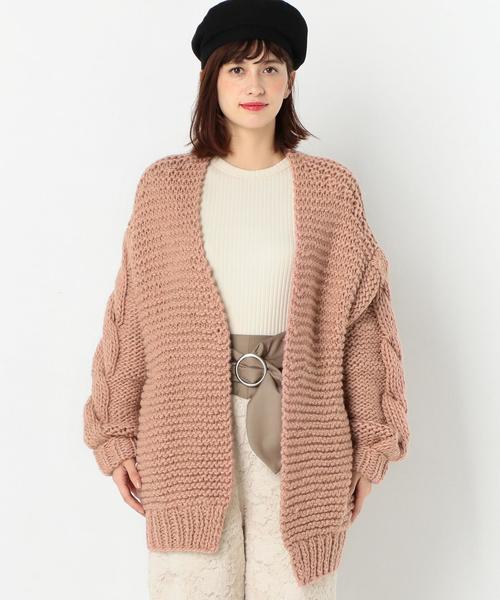 Another Edition（アナザーエディション）の「ローゲージワイドカーディガン/AEMFC　ﾛｰｹﾞｰｼﾞ WIDE CGN（カーディガン/ボレロ・レディース・ホワイト/ライトピンク・FREE）」の14枚目の写真